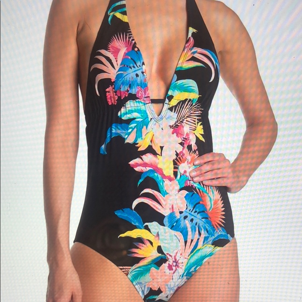 Laundry by Design Floral One Piece Swimsuit NWOT L